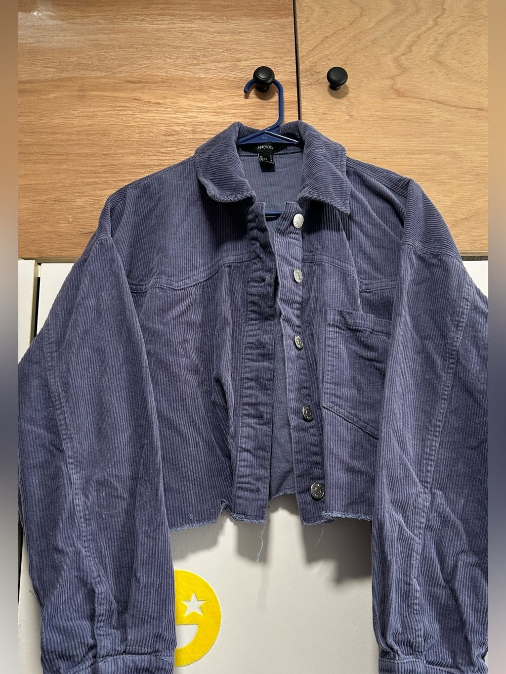 Forever 21 Corduroy Button-Up Jacket - Slate Blue